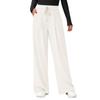 Fashion Women's Elastic High Waist Knitted Casual Wide Leg Pants With Pockets
