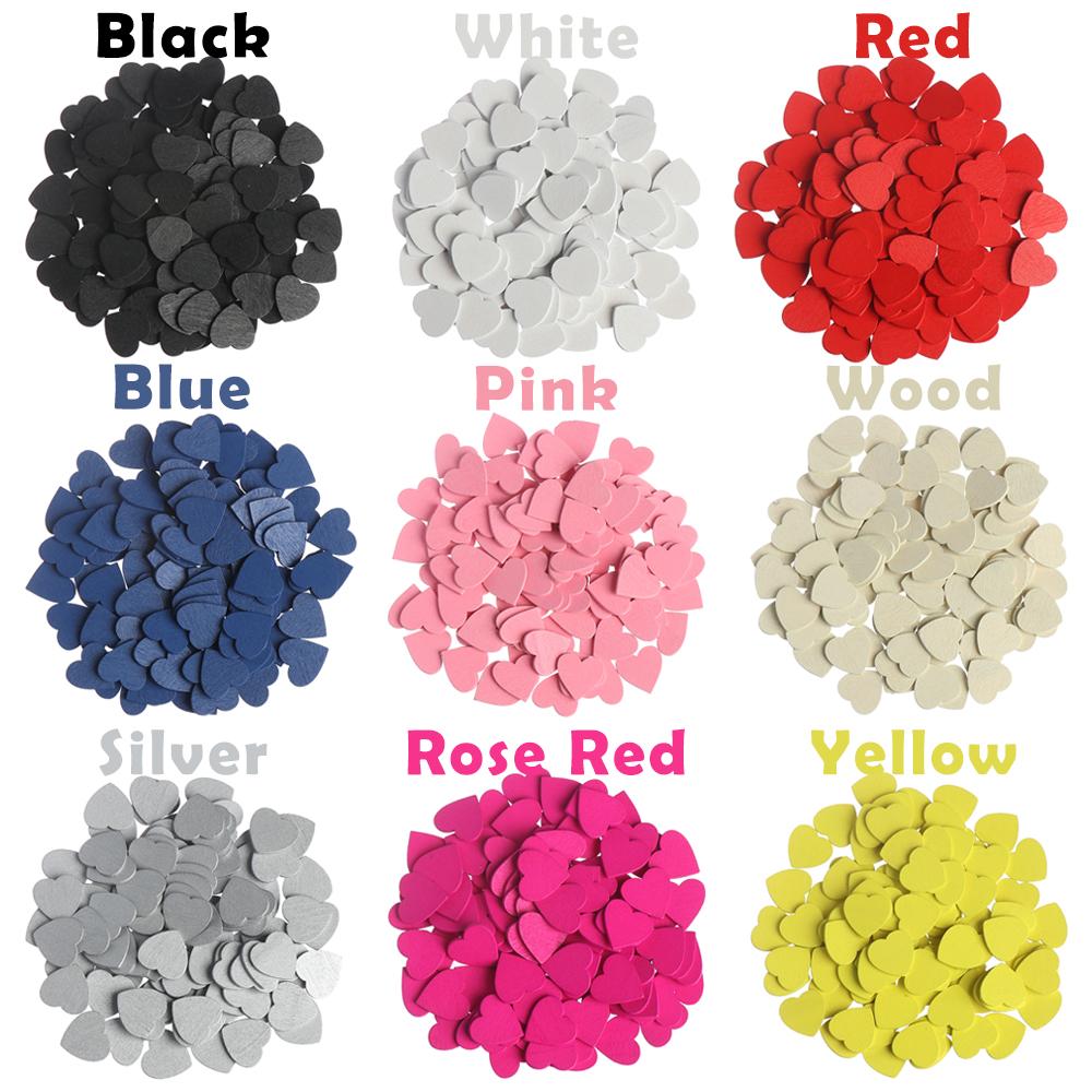 Party Decor DIY Wedding Ornaments Wooden Chips Confetti Slices Wood Crafts Hearts Shaped