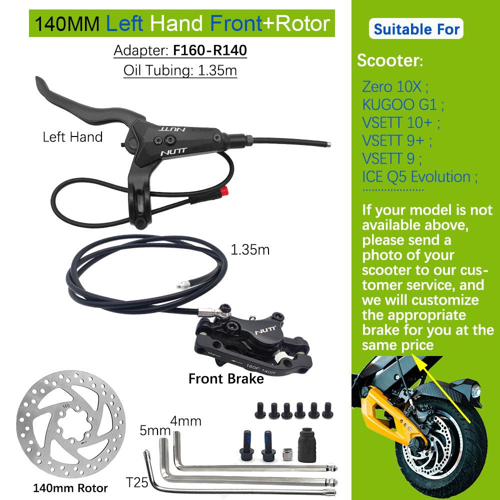 Monopattino Elettrico NUTT A5-D con Freni Idraulici, 140mm, 160mm, 180mm, Compatibile con Zero 10X, KUGOO G1, VSETT 10+, 9+, 9