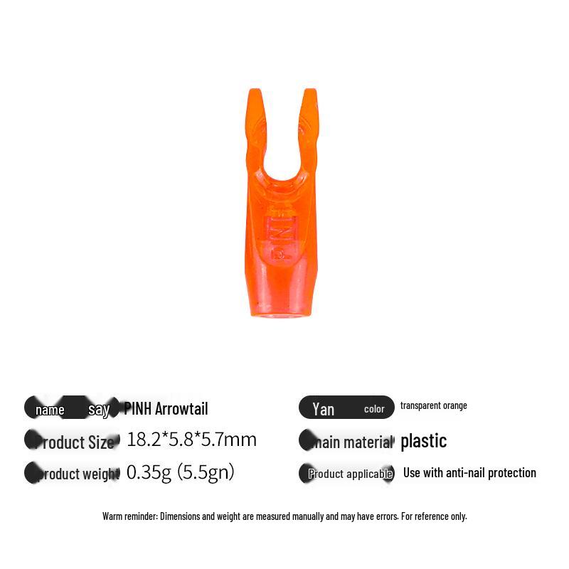 Multicolor Anti-Nail Plastic Arrow Nock with Inner Insert and Outer Wrap, Various Specifications Available.