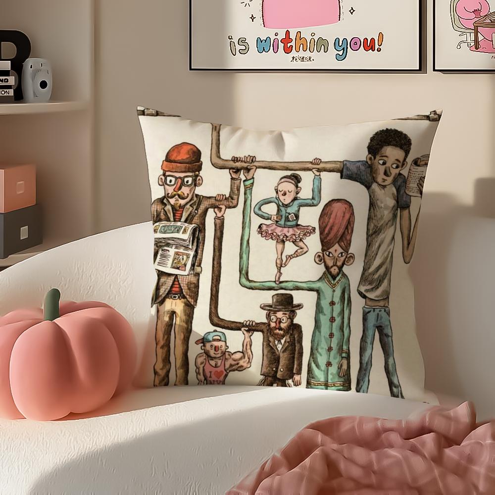 Art Magazine TThe NNew Yorker Cushion Cover Pillowcase Short Plush Invisible Zipper Room Sofa Cushion Cover