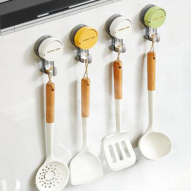 Suction Cup Hooks No-Drilling Adhesive Hooks For Household Bathroom Kitchen Door Back And Toilet Supplies Practical Hooks