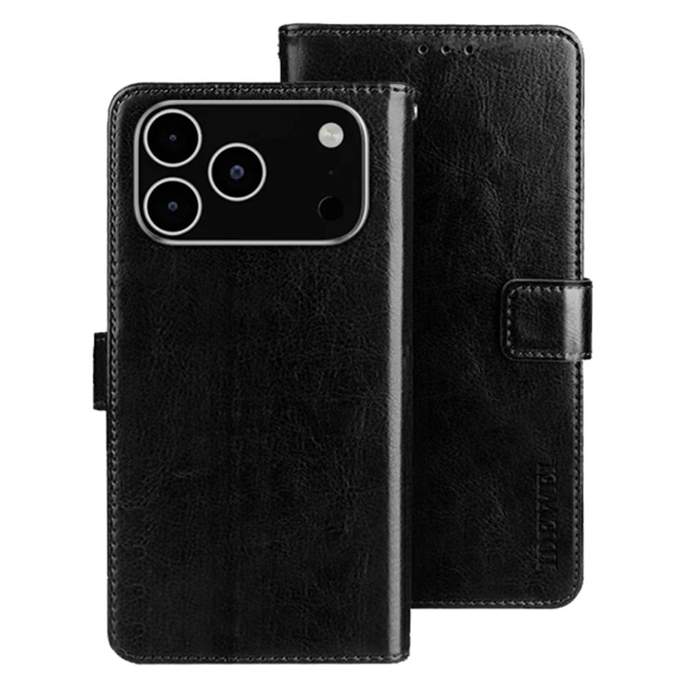 IDEWEI For iPhone 17 Pro Max Stand Case Crazy Horse Texture Leather Phone Cover