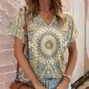 Bohemian Style Short Sleeved 3D Color Printed Trendy Casual Loose T-shirt