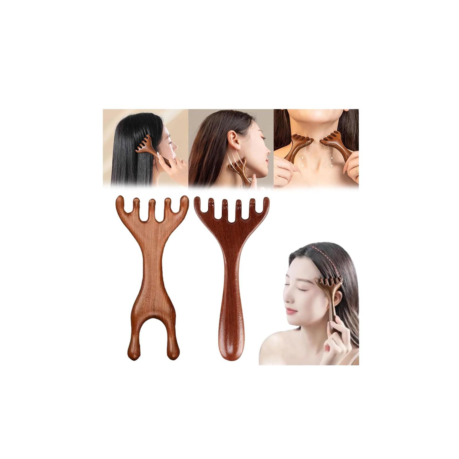 

Деревянная расческа для массажа кожи головы, успокаивающий инструмент для массажа кожи головы, подходящий для всех типов кожи One Size