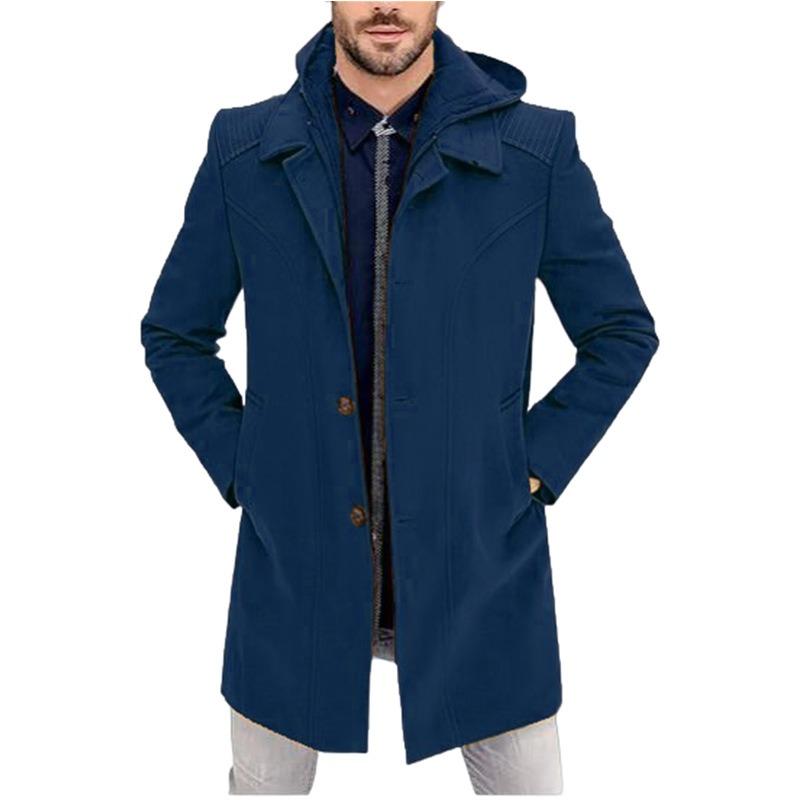 European Version of the New Woolen Men's Coat Fake Two Coats Order Surge Hoodie