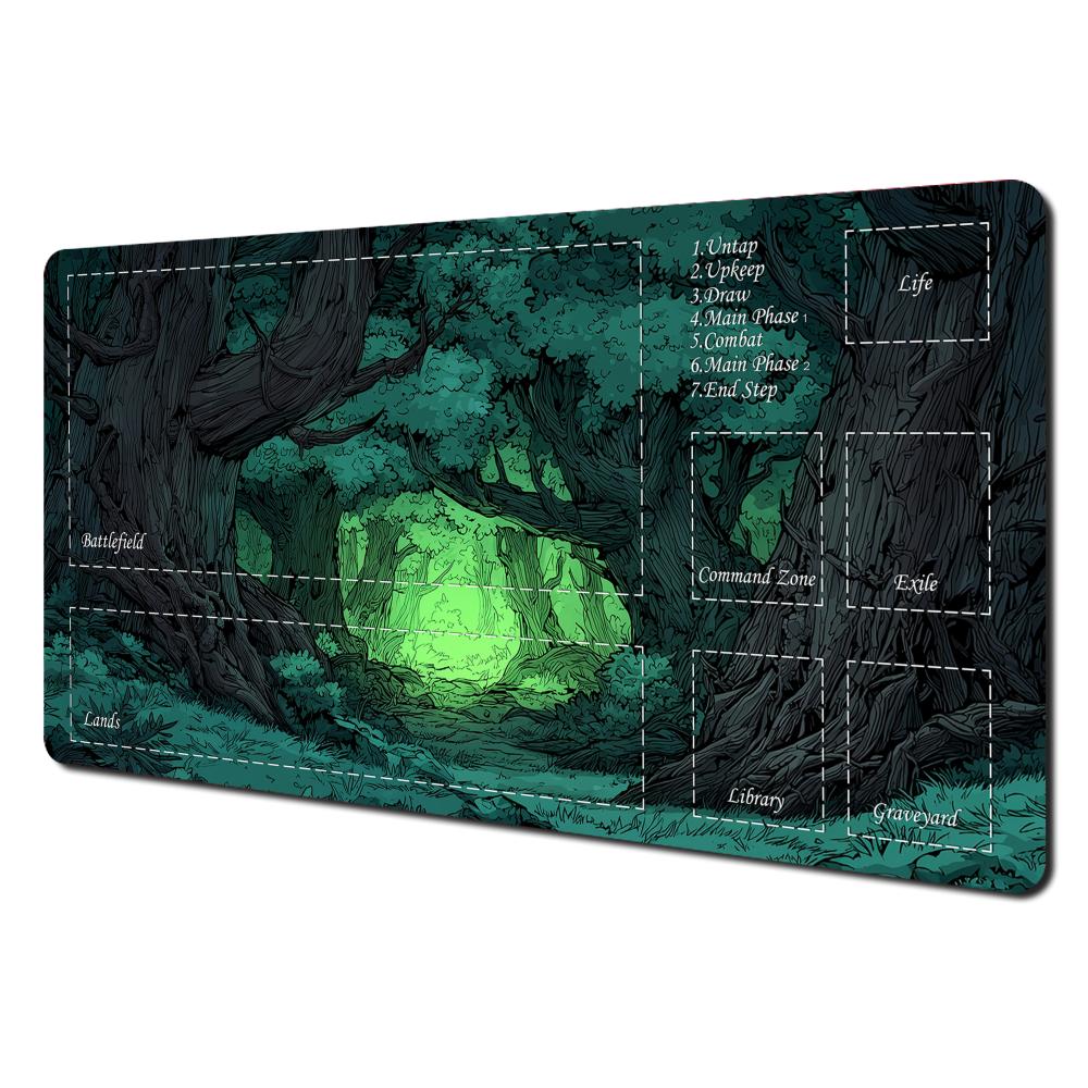 Giant Magic Forest Magic Playmat Card Battle Gaming Mat With Zone Mtg Playmat 60x35cm Desk Mat Suitable For Game Gathering