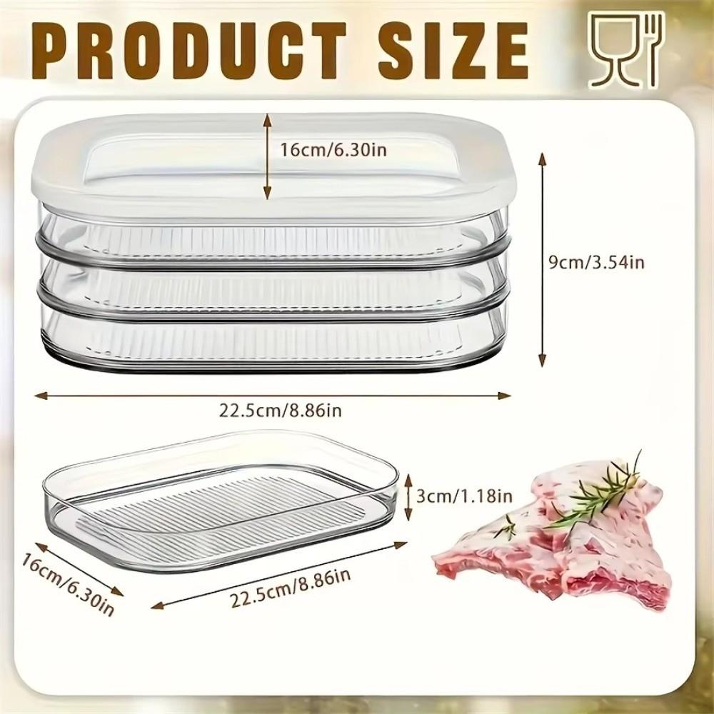 Multi-layer Meat Container for Fridge Stackable with Clear Lids Cold Storage Containers Refrigerator Airtight Storage Box
