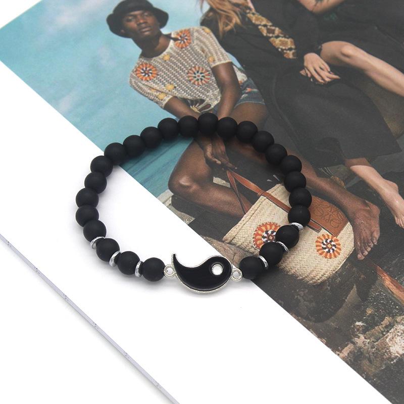 Tai Chi Dragon Totem Alloy Bracelet & Necklace Set - Handmade Braided Design