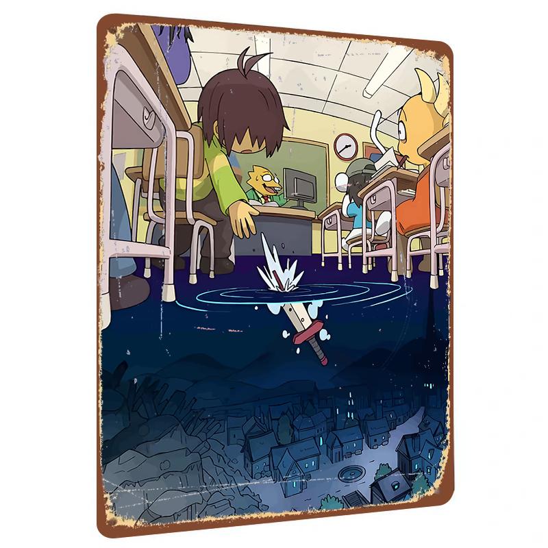 

Custom Cartoon Anime Scene Metal Tin Sign Home Decor Kids Room Bedroom Wall Art Hanging Ornament 20x30cm（7.8x11.8inch）