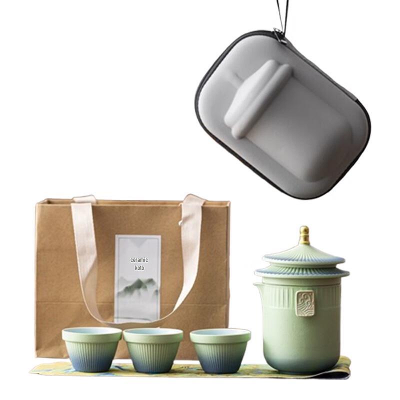 

Chinese Forbidden City Style Portable Clay Tea Set