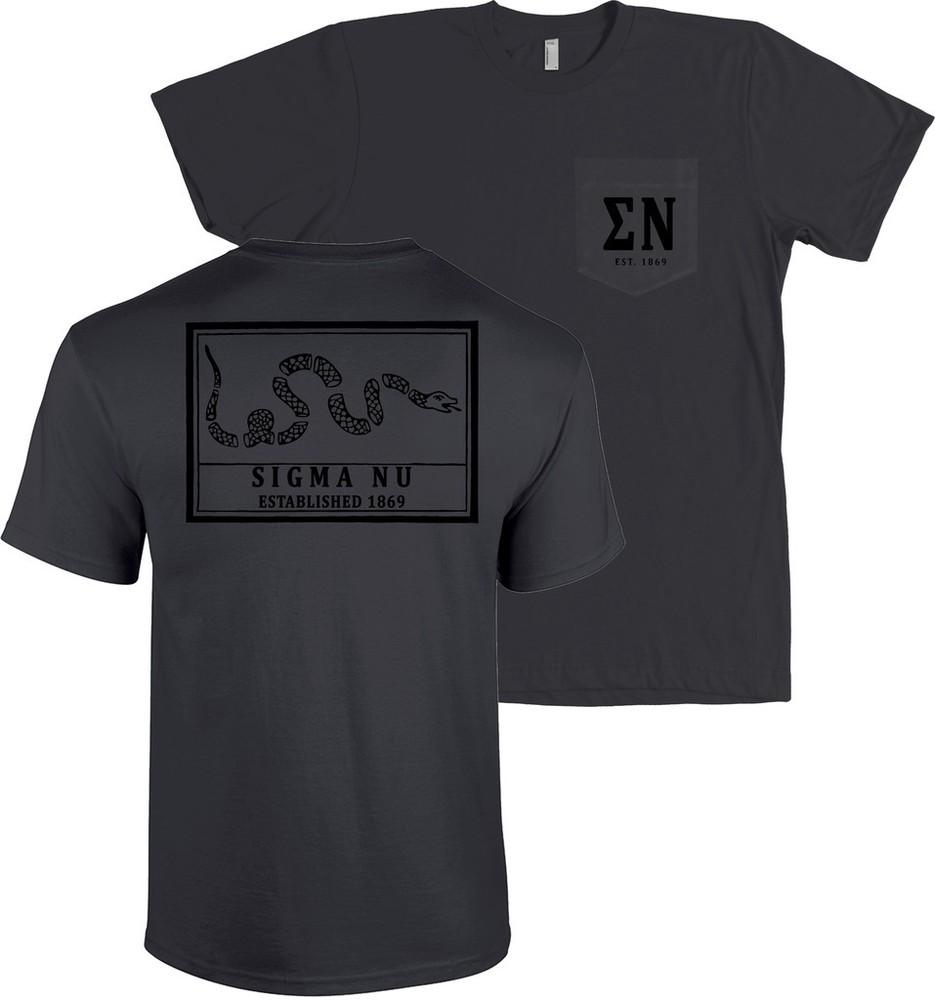 Sigma Nu Join Or Die Bella + Canvas POCKET  Fraternity Frocket Tee NEW Unisex T-Shirt M