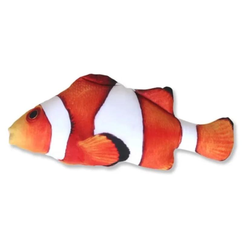 Nová plyšová hračka klaun očkatý, plyšová panenka ryba, 3D tvar ryby, polštář na spaní, dárek, hračka s kočičí mátou, Vánoce, perfektní zvířecí plyšový polštář