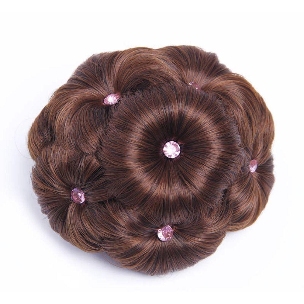 

Эластичные заколки для волос Синтетические волосы для париков Пряди для наращивания волос Модные аксессуары для волос Light Brown-pink diamond