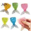 Stress Relief Hand Toy Transparent Fish Tail Squeeze Glitter Simulated Fishtail Anxiety Sensory Slow Rising Ball Decompression Gadgets Relaxation Desk