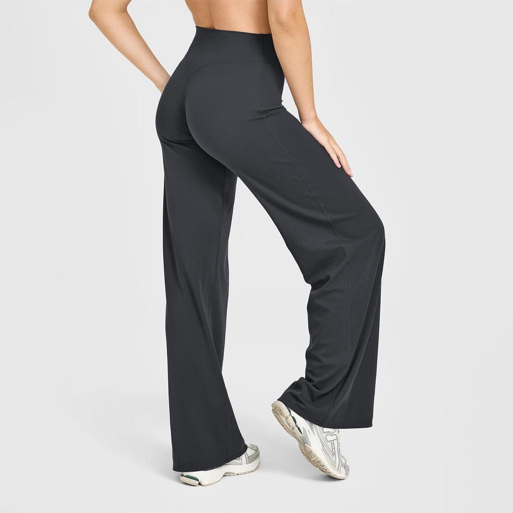 DFYNE Women's Seamless High-Waist Straight Leg Yoga Pants - Nude Feel, Butt-Lifting, Slimming, Loose Fit, Sports & Outdoor.