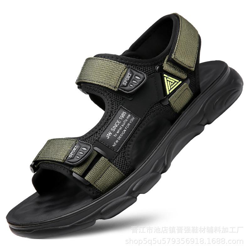 

Летняя дышащая пляжная обувь, уличные сандалии с открытым носком, повседневная модная нескользящая обувь, дышащая мягкая уличная обувь, универсальные трендовые тапочки 44