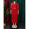 Fashionable Elegant Women Dress Autumn New Plus Size Solid Color Cross Border