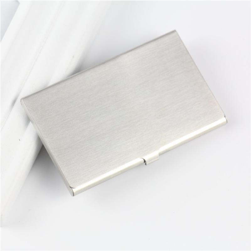 Water-Resistant Stainless Steel Business Card Holder Slim Silver Metal Pocket Case for Men Women Client Meeting Office Carry