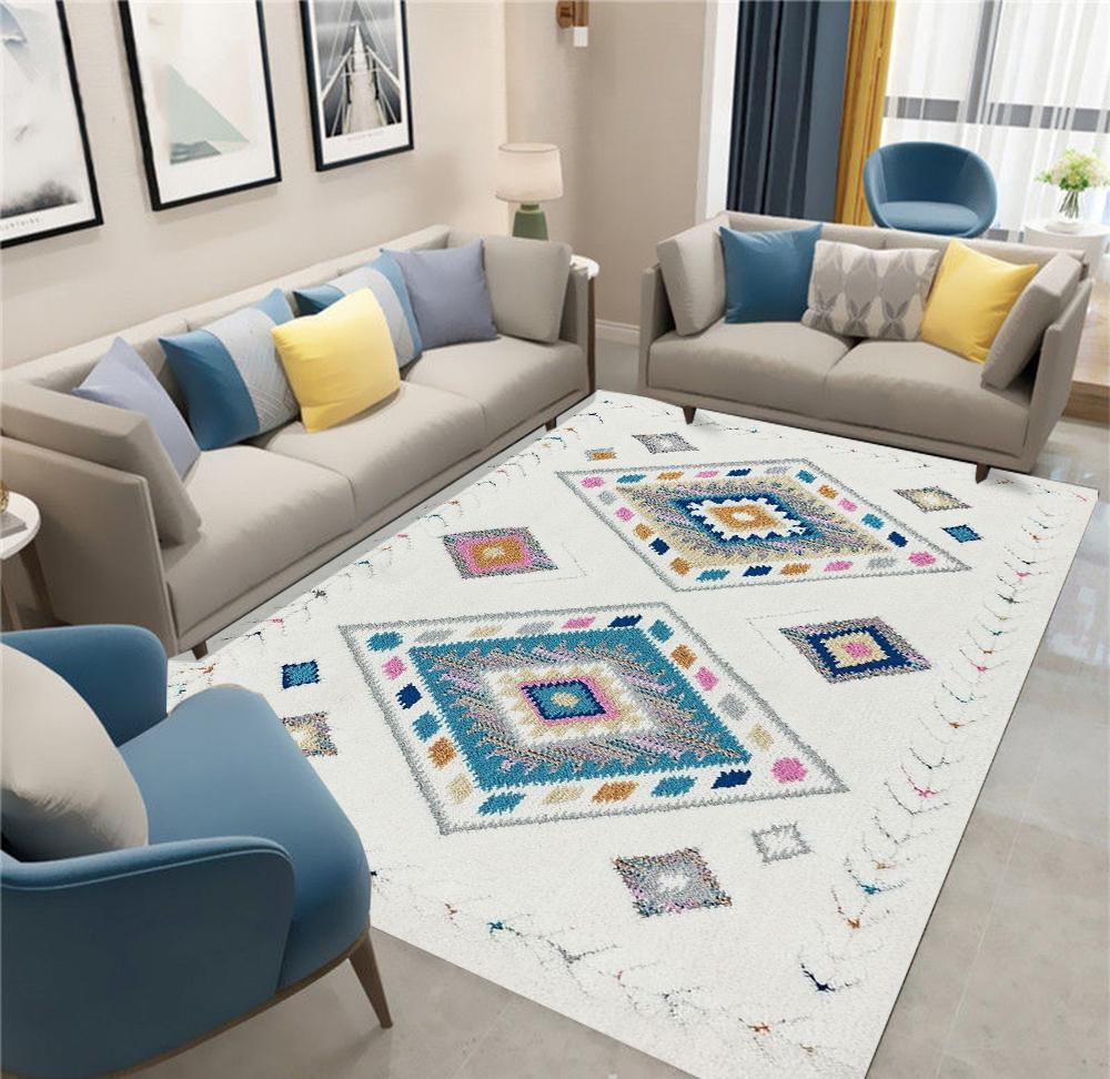 Moroccan Bohemian Style Carpet Living Room Sofa Bedroom Entrance Door Mat Non-Slip Cartoon Kawaii Home Decoration Girl Child Rug