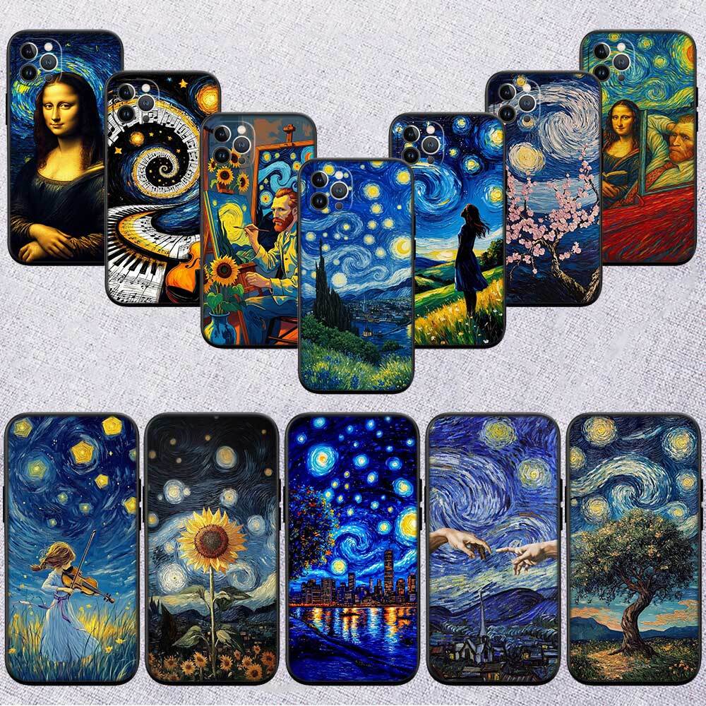 Starry Night Van Gogh Phone Case for Redmi Note 12 12S 12C 13 13C 13R 14 14S 14R 14C 11A 13X A3 A3X A4 A5 Pro Max Plus