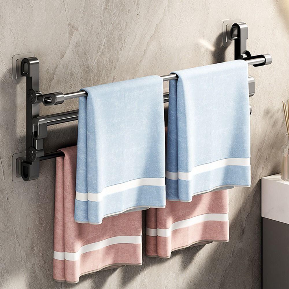 Wall Mounted Folding Slippers Rack Double Layer Bathroom Shoe Rack  Bathroom