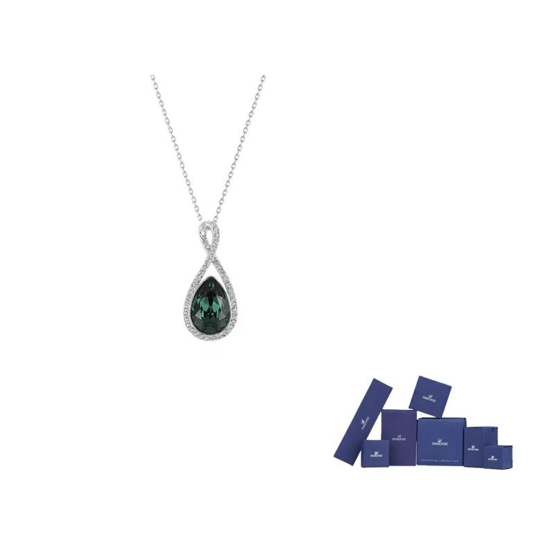 Swarovski Showbiz Imitation Smaragd Anhänger Halskette Damen Halskette 1157964 Box (Random Color),F,Green/White Gold-Plated white