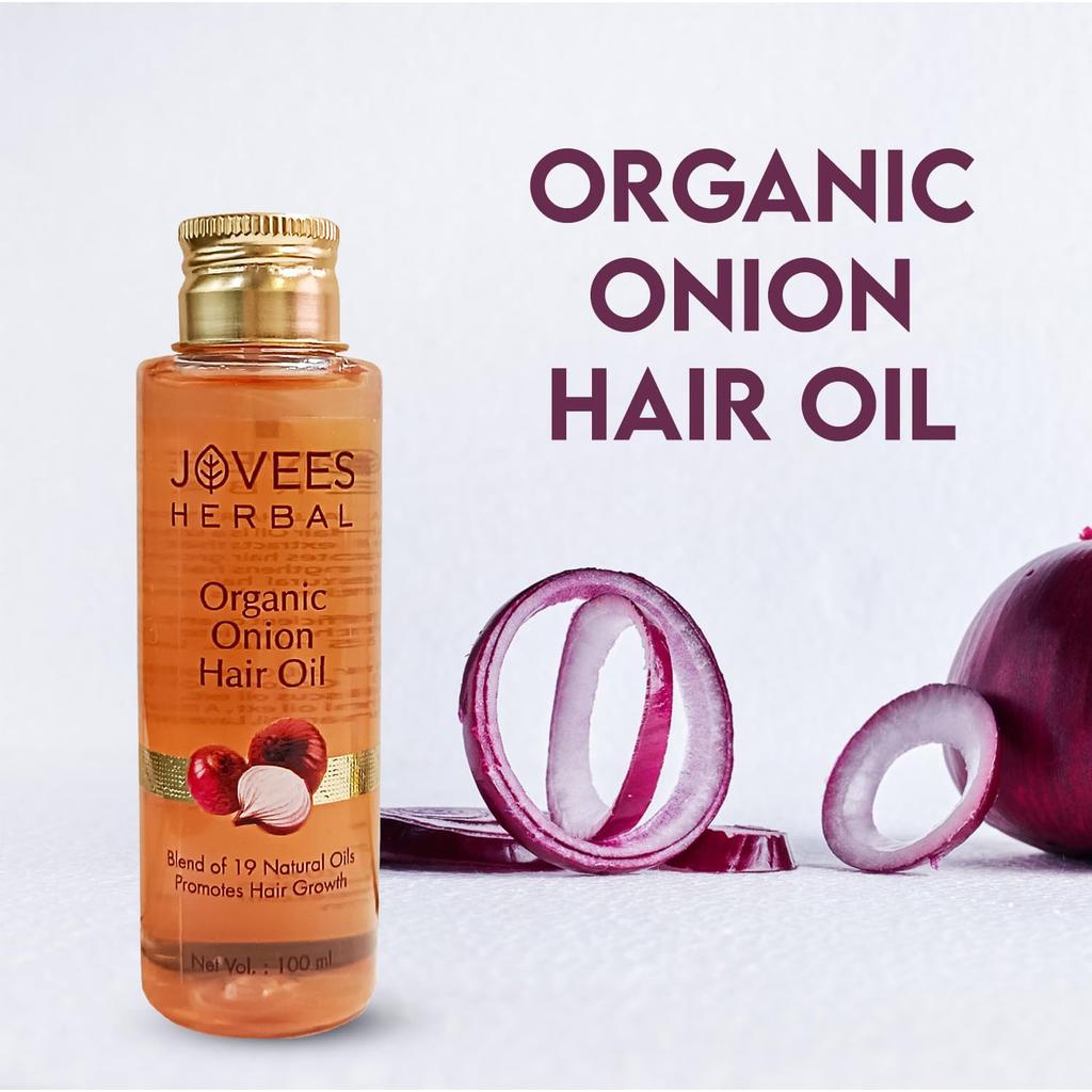 Jovees Herbal Organic Onion Hair Oil 100ML Pack Hair Fall Control Hair Growth Nourishing Oil