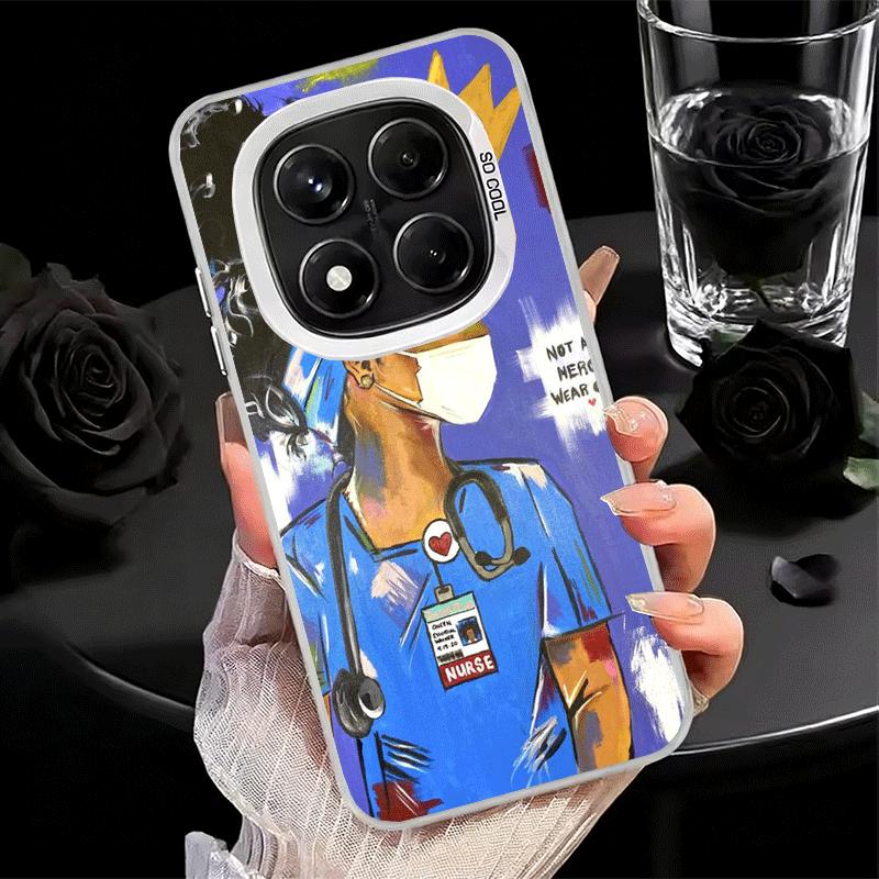 

Doctor Nurse Cartoon Shockproof Phone Case for Xiaomi Redmi Note 15 14 13 12 Pro Plus 11 11S 11T 5G Cover Anti Fall Fundas Redmi Note15ProPlus