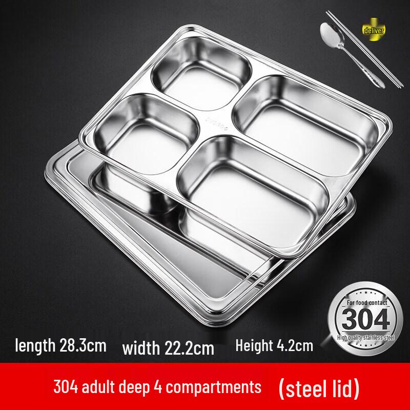 Stainless Steel Divided Canteen Lunch Tray
