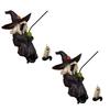 Horror Witch Ghost Figurine Set of 2 Unique Fishing Statues Garden Ornaments Aquarium Figures S.T.S.G (Witch)