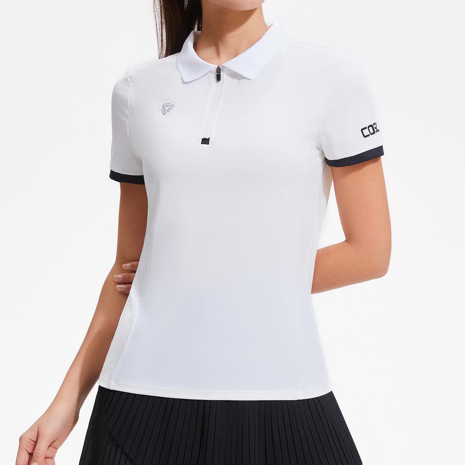 

Женская летняя рубашка поло для гольфа - Короткий рукав, Высокая эластичность, Отложной воротник, Ощущение обнаженности, Спортивный топ для фитнеса XL