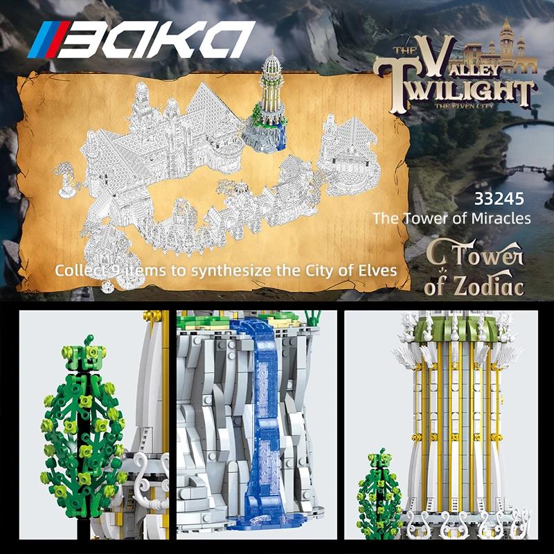 3726PCS Tower of Miracles Building Blocks European Myth Lighthouse Models Bricks Desktop Decoration Toys For Kids Holiday Gifts