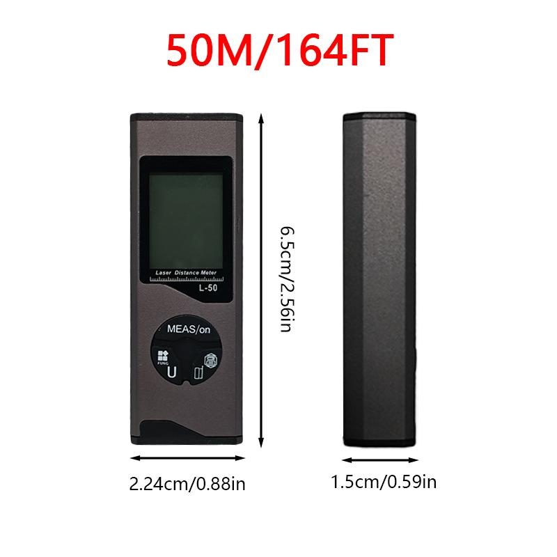 1pc 98ft/164ft Mini Portable Laser Measure With Alloy Housing Design, Backlit Display & Pythagorean,  Can Measure Multiple Modes