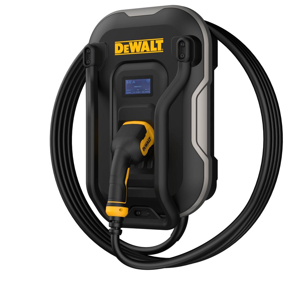 Borne de recharge murale pour véhicule électrique - DEWALT - 7,4kW - Type 2 - 5 m - 32A - 380V AC