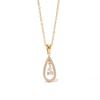 Fashion Minimalist Stainless Steel Jewelry 18k Gold Plated Waterproof Hollow Water Drop Shape Zircon Pendant Necklace YF6041