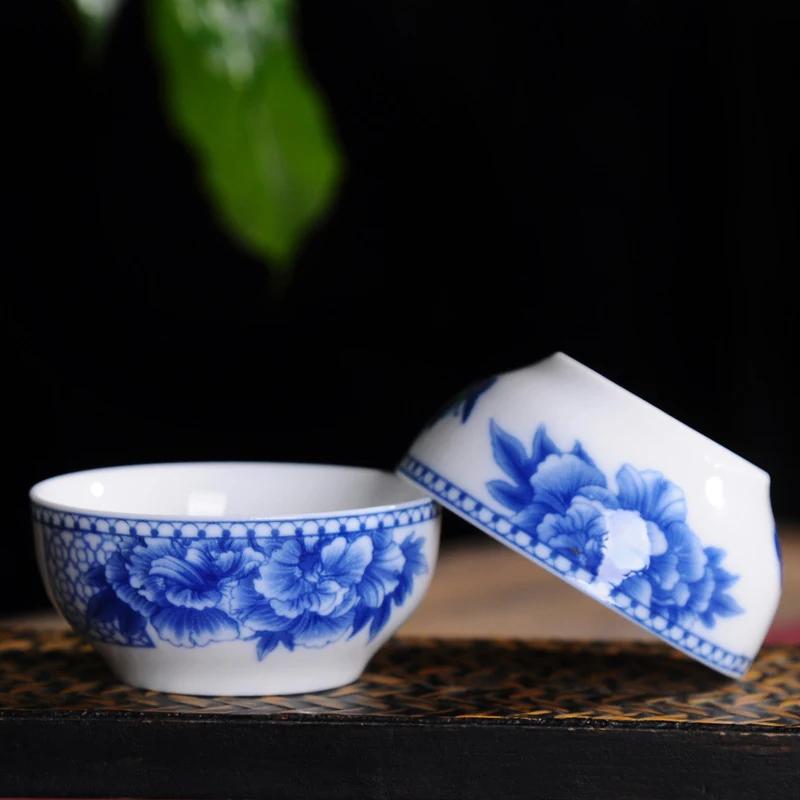 4pcs High white blue and white cup, glazed ceramics tea cups Kung Fu Teacup,Chinese style teacups,Tea accessories Puer cup set