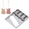 Silver Telecaster Guitar Bridge 3-Saddle Guitar Tailpiece Set For Electric Guitar