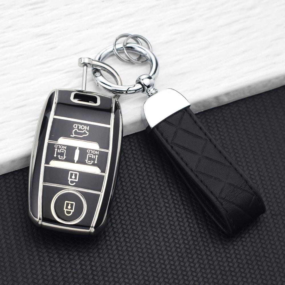 Anti-Scratch Car Key Fob Cover for Kia Sorento Sedona Sportage Grand Carnival K5 KX3 K4 Protective 5 Buttons TPU Key Case Bag