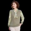 YUZHAOLIN Women's Mid-Aged Long Sleeve Knitted Top Y51S042
