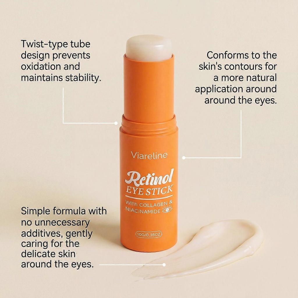 Retinol Eye Stick, Under Eye Balm with Collagen & Niacinamide, Plumps & Smooths for Dark Circles, Puffiness & Wrinkles, Korean-Inspired Formula, Gentl