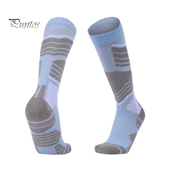 

1 пара зимних лыжных носков для женщин, теплые носки для походов, высокие до колена, хлопковые носки для сноуборда, катания на лыжах и велоспорта на открытом воздухе синий