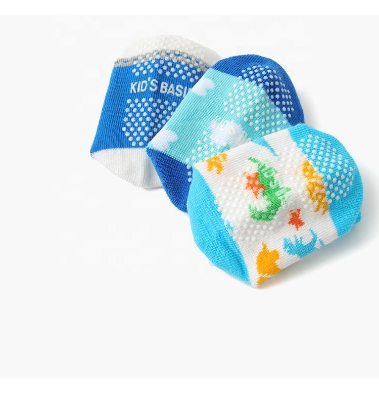 Cute Cartoon Crew Socks With Grips Infant Toddler Children Cotton Socks Set for Baby Boy