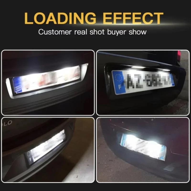 2pcs 6000K White LED License Plate Light Lamps For Seat Leon Ibiza Altea Exeo Car-Styling Number Lamps Auto Accessories License Plate Lights 2
