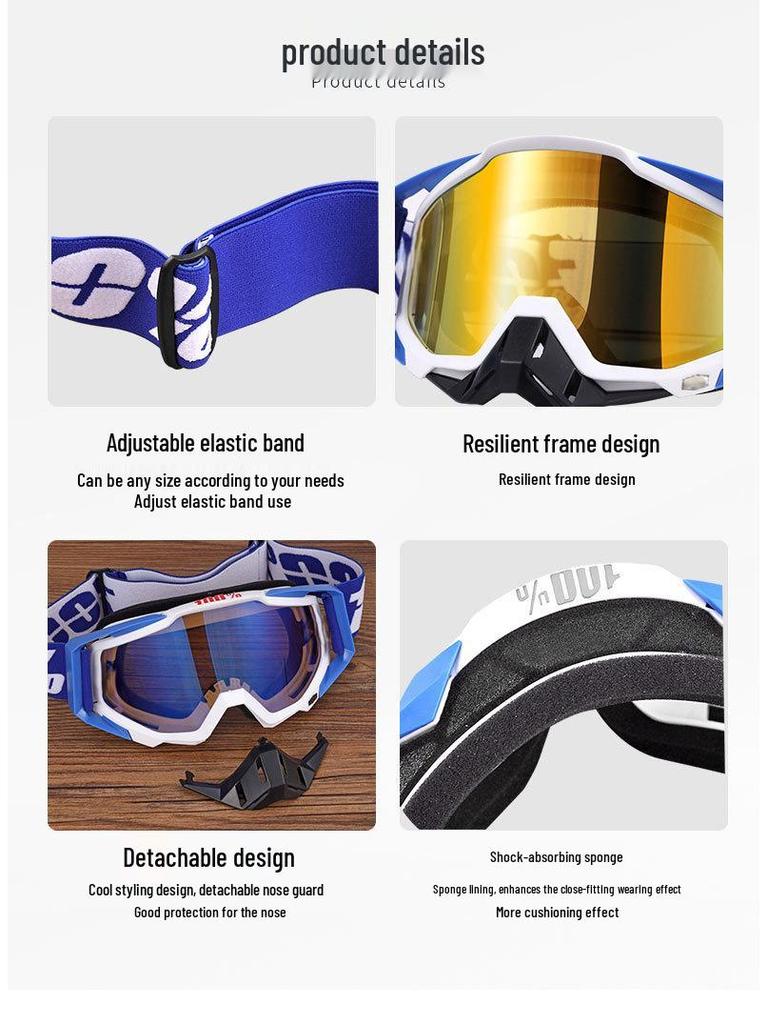 Gafas de Moto y Esquí a Prueba de Viento Transfronterizas: 100% Todoterreno, Equitación al Aire Libre y Protección para Descenso