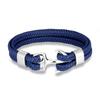 Navy Style Men Anchor Bracelet Woven Multilayer Leather Bracelets for Women Black Stainless Steel Sport Buckle