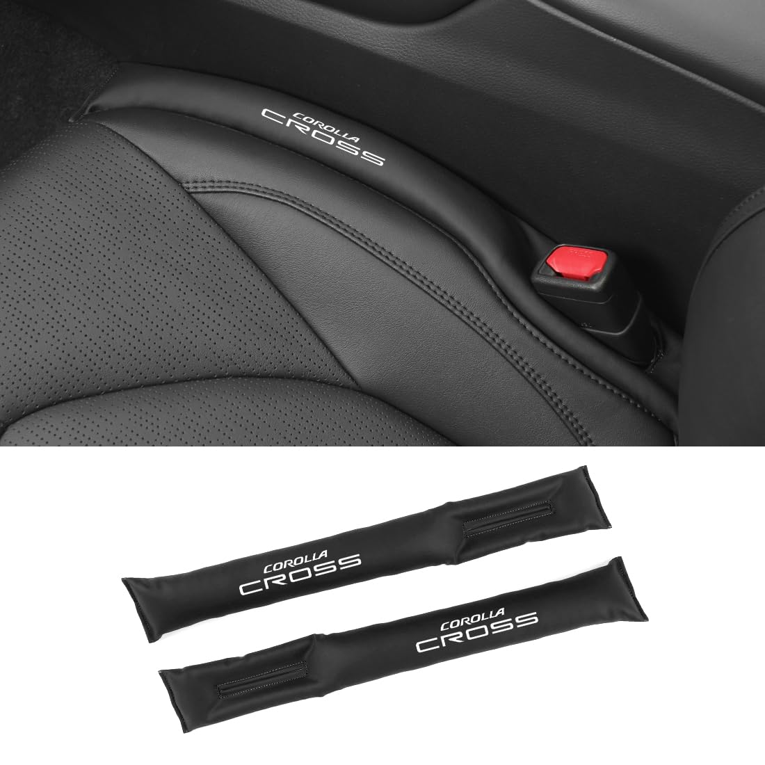

Toyota Corolla Gap Custom Seat Side Cushion for Corolla Seat Console Gap Prevents Items from Stores Small PU Leather Interior and Symmetrical Logo Set