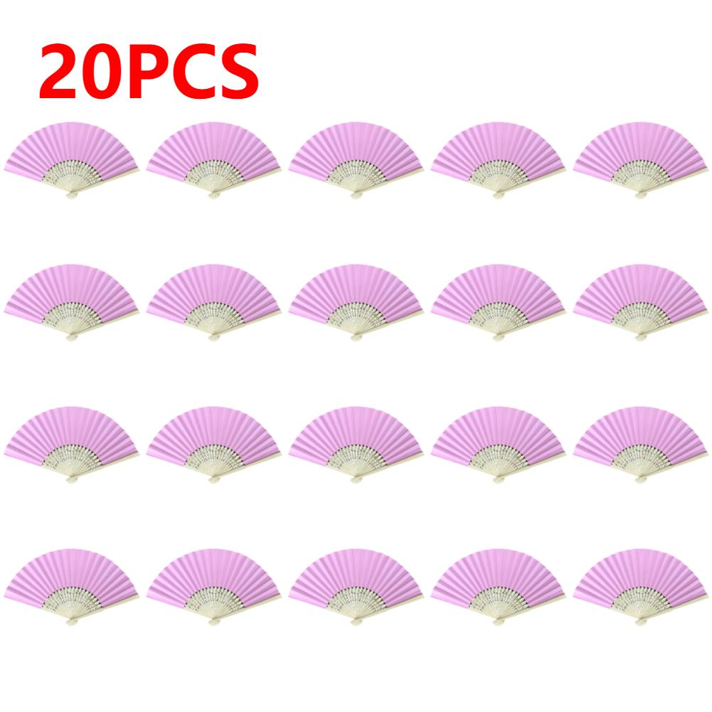 White Purple Foldable Paper Fan Portable Chinese Bamboo Fan Wedding Gifts For Guest Birthday Party Decoration Kids Painting