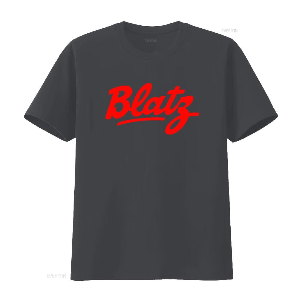 Vintage Retro Blatz Letter Print Streetwear Casual T Shirt vintage Washed Top For Everyday Wear Stretched Slightly Soft Unisex
