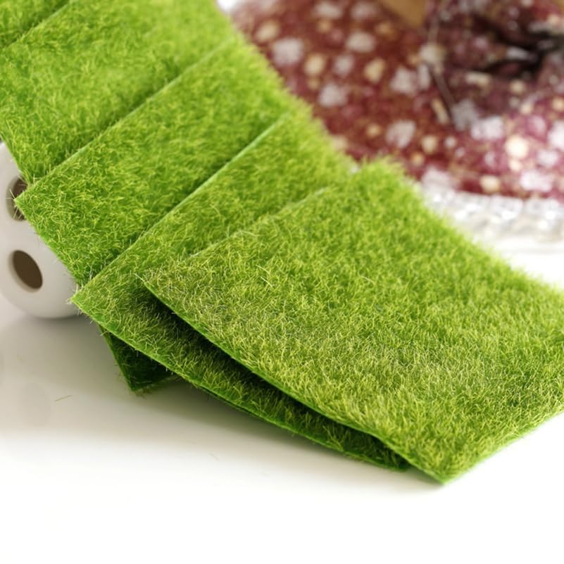 Cabilock 8-Pack Artificial Grass Miniature Decorations: Realistic Grass and Moss-like Decorations for Miniature Houses, Garden Rounds,